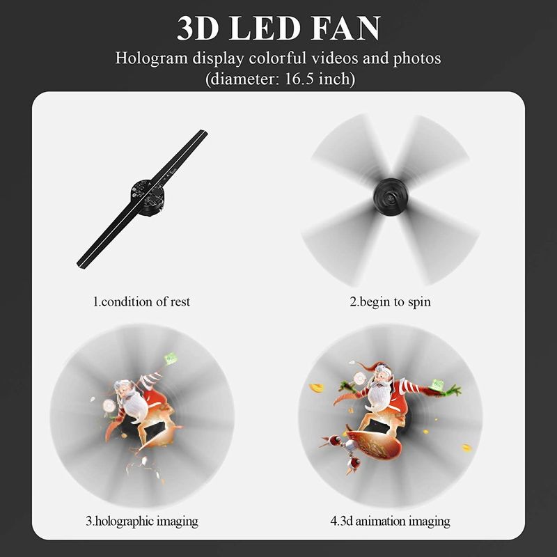 43cm Synchronization 3D Hologram Fan Display Cloud Management
